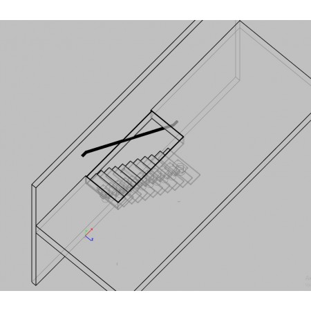 Прямая внутренняя лестница из металла и дерева для верхнего этажа, современный дизайн Linea SteelWood